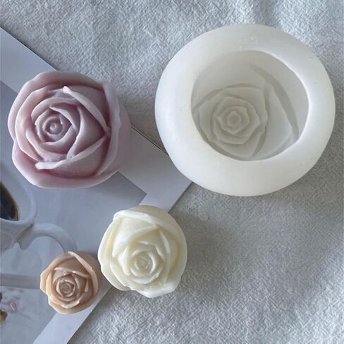 3-Piece Rose Silicone Mold Set Large, Medium, and Small Sizes 3D Floral Silicone Molds Ideal for Candle Making, Epoxy Resin Casting, Handmade Soap, Pottery, Plaster Crafts, and Gifts GJ-1023LMS in Kuwait