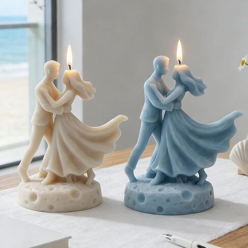 Dancing Couple Candle Molds Wedding Dancing Couple Silicone Candle Mold for Candles Making Resin Casting Aromatherapy Candles Handmade Wax Home Decor in Kuwait