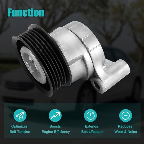 AULINK 39083 شداد الحزام وبكرة المهمل لسيارة Chevy Silverado 1500 2009-2013، لسيارة GMC Sierra 1500/2500 HD 2010-2013، لسيارة Cadillac Escalade 2009-2014، لسيارة Hummer H2 2009 4.8/5.3/6.0/6.2L 89397 12609719 in Kuwait