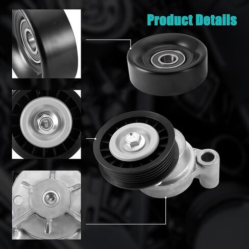 AULINK 39083 شداد الحزام وبكرة المهمل لسيارة Chevy Silverado 1500 2009-2013، لسيارة GMC Sierra 1500/2500 HD 2010-2013، لسيارة Cadillac Escalade 2009-2014، لسيارة Hummer H2 2009 4.8/5.3/6.0/6.2L 89397 12609719 in Kuwait
