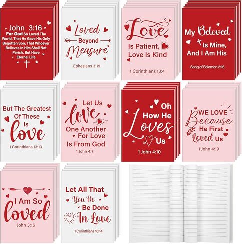 Gilprop 50 Pcs Mother's Day Church Gifts Bulk Christian Mother's Day Floral Notebooks Jesus Bible Notepad Religious Scripture Prayer Inspirational Journals for Mom Catholic Group Members Sunday School in Saudi Arabia