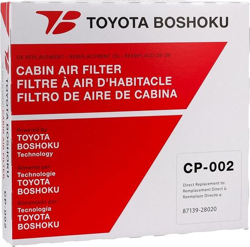 Toyota Boshoku (TB) Cabin Air Filter, Engineered as Direct Replacement of 87139-28020 Fits 2019-2025 Toyota RAV4 2.5L GAS; 2019-2025 RAV4 2.5L HYBRID; 2019-2026 Corolla 2.0L GAS in Saudi Arabia