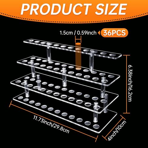 Acrylic Pen Display Stand 36 Slots 1.5cm Pen Stand Display 3 Tier Clear Pen Stand Display Acrylic Pen Holder Stand for Beadable Pen Pencil in Saudi Arabia
