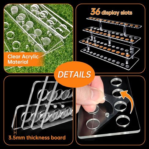 Acrylic Pen Display Stand 36 Slots 1.5cm Pen Stand Display 3 Tier Clear Pen Stand Display Acrylic Pen Holder Stand for Beadable Pen Pencil in Saudi Arabia