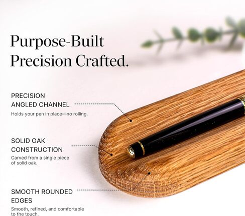 Solid Oak Single Pen Tray, Minimalist Desk Organizer, Natural Wood, Handcrafted, Precision Angled Channel in Saudi Arabia