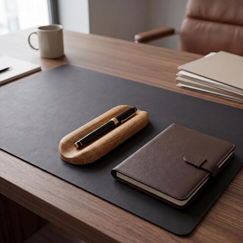 Solid Oak Single Pen Tray, Minimalist Desk Organizer, Natural Wood, Handcrafted, Precision Angled Channel in Saudi Arabia