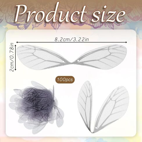 100 Pcs Dragonfly Wings Charms, Artificial Dragonfly Wing Decoration for Flying Keys Earring Pendant Jewelry Making DIY Crafts Home Decor in Kuwait