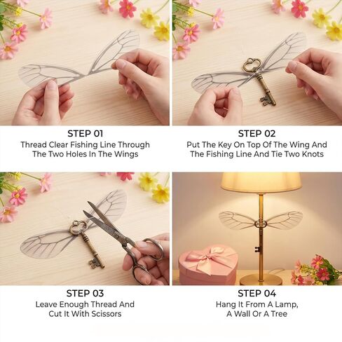 100 Pcs Dragonfly Wings Charms, Artificial Dragonfly Wing Decoration for Flying Keys Earring Pendant Jewelry Making DIY Crafts Home Decor in Kuwait