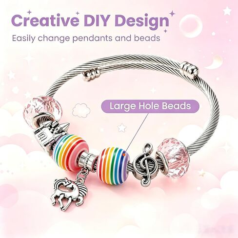 VELYNX Charm Bracelet Making Kit for Girls,Charms & Beads for Jewelry Making,DIY Friendship Bracelets and Necklace Crafts in Kuwait