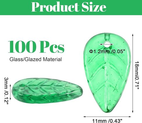 200 Pcs Green Leaf Beads, Translucent Leaves Shaped Beads Charms, Acrylic Green Bead for Beaded Plants Charm, Leaf Hanging Pendants for DIY Jewelry Making Bracelets Necklace Earring in Kuwait