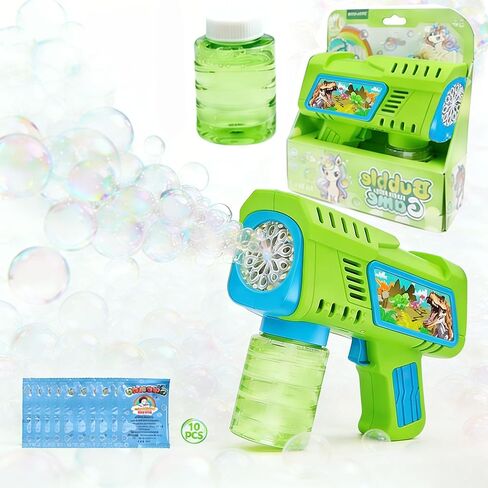 Bubble Gun for Kids with LED Lights & Leak-Proof Design Outdoor Toys for Boys Girls Party Favors Summer Toy Birthday Gifts Easter Bubbles for Wedding Favors in Saudi Arabia