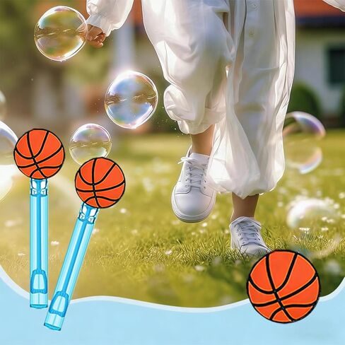 24-Pack Basketball-Themed Bubble Wands – Assorted Color Tubes Party Favors, Goodie Bag Stuffers & Piñata Fillers for Birthdays, Sports Parties & Backyard Basketball Gatherings in Saudi Arabia