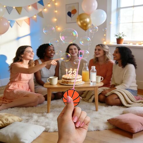 24-Pack Basketball-Themed Bubble Wands – Assorted Color Tubes Party Favors, Goodie Bag Stuffers & Piñata Fillers for Birthdays, Sports Parties & Backyard Basketball Gatherings in Saudi Arabia