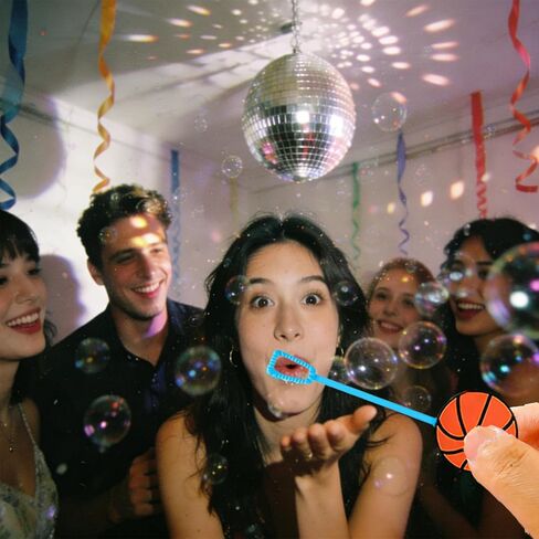 24-Pack Basketball-Themed Bubble Wands – Assorted Color Tubes Party Favors, Goodie Bag Stuffers & Piñata Fillers for Birthdays, Sports Parties & Backyard Basketball Gatherings in Saudi Arabia