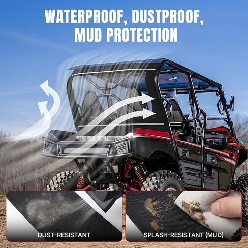 Oumurs TERYX Soft Rear Windshield, Back Dust Panel UTV Rear Window Compatible with KAWASAKI TERYX 4 800 (2013-2023) Rainproof Back Windshield Accessories for TERYX in Saudi Arabia