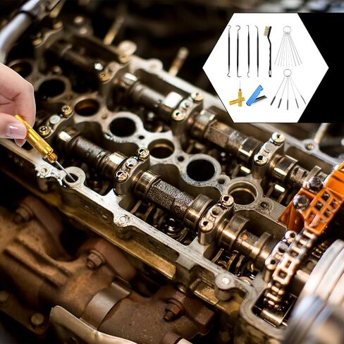 طقم تنظيف المكربن ​​​​منظف طرف الشعلة المتميز، 1 فرشاة واحدة 4 خطافات تنظيف 5 إبر 5 فرش نايلون 13 سلكًا من الفولاذ المقاوم للصدأ 1 اختيار، مجموعة أدوات تنظيف للدراجات النارية ATV بالمنشار الصغير محرك صغير in Kuwait
