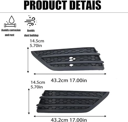 Front Fog Light Cover Compatible with 2016-2018 Honda Pilot Black Bumper Grille Cap Trim Set Replacement Parts (Left and Right) in Saudi Arabia