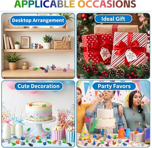 200Pcs Mini Random 3D Printed Animals Figurines Set - 100 Unique Designs, Movable Joints, Silk Gradient Colors, Cute Desk Decor, Party Favors, Classroom Prizes, ADHD Reward Jar Filler in Saudi Arabia