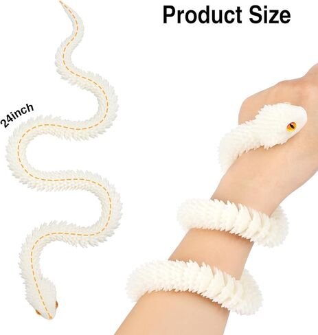 24in 3D Printed Snake,Flexible 3D Printed Animal,Articulated 3D Printed Crystal Anaconda,Glow in The Dark Rainbow in Saudi Arabia