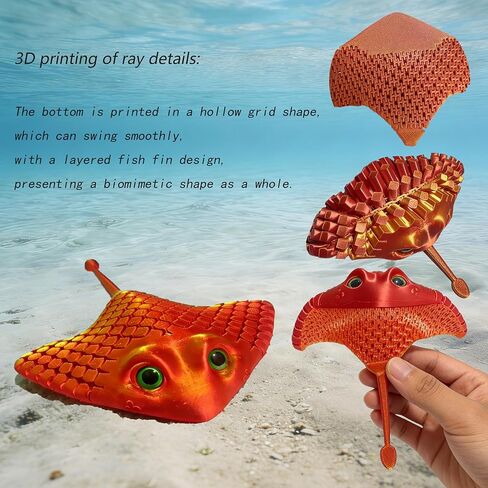 4 Pcs 3D Printed Sea Animal Toy,3D Printed Ocean Animal Fidget Toys Full Body Joint Movable Design,for Home Office Desk Decor Birthday Gifts in Saudi Arabia