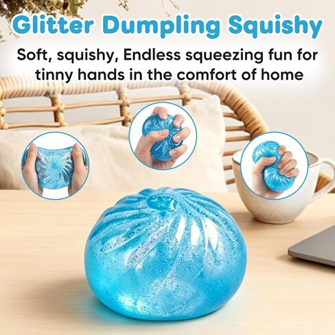 4Pcs Glitter Slow Rebound Stress Balls, Soft Squeeze Tactile Balls for Anxiety Relief, Portable Desk Decor & Gift for Adults in Saudi Arabia