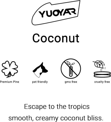 Yuoyar Wood Car Scents Air Freshener Visor Clips Diffuser Odors Eliminator (coconut-scented, 1 Pack) in Kuwait