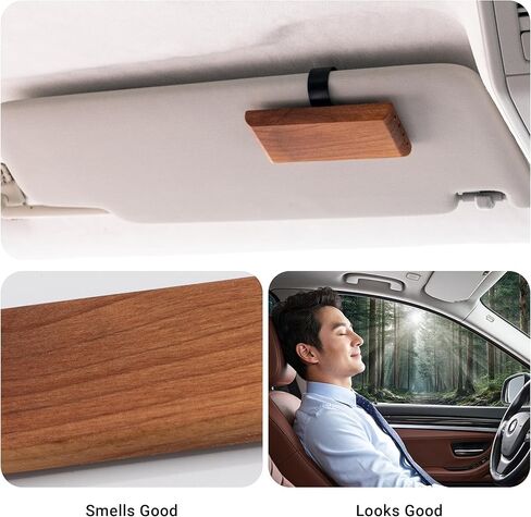 Yuoyar Wood Car Scents Air Freshener Visor Clips Diffuser Odors Eliminator (coconut-scented, 1 Pack) in Kuwait