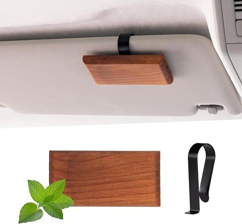 Yuoyar Wood Car Scents Air Freshener Visor Clips Diffuser Odors Eliminator (coconut-scented, 1 Pack) in Kuwait
