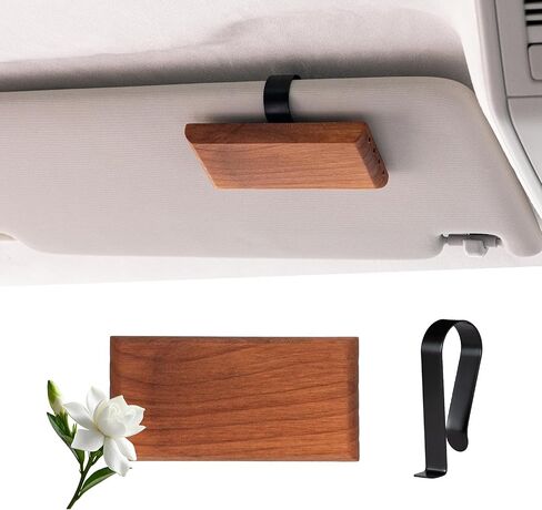 Yuoyar Wood Car Scents Air Freshener Visor Clips Diffuser Odors Eliminator (coconut-scented, 1 Pack) in Kuwait