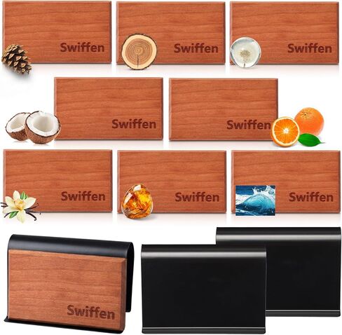 8 Pcs 8 Scents Car Wood Air Freshener Set Wood Fragrance Automotive Odor Eliminator for Visor Clip Vehicle Scent Diffuser with Amber, Coconut, Grove, Ocean and Other Refills, Clip Included in Saudi Arabia
