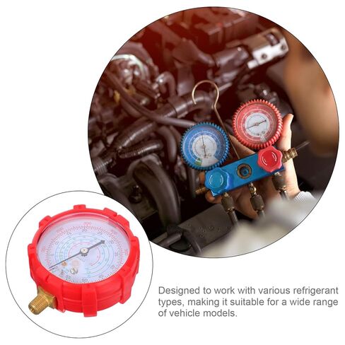 Didiseaon Automotive Refrigerant Gauge Tool Set with Red Manifold, Precise Pressure Monitor for Car Ac Recharge and HVAC System Maintenance in Kuwait