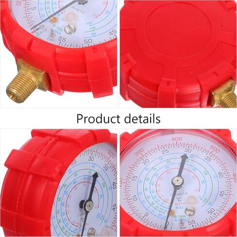 Didiseaon Automotive Refrigerant Gauge Tool Set with Red Manifold, Precise Pressure Monitor for Car Ac Recharge and HVAC System Maintenance in Kuwait