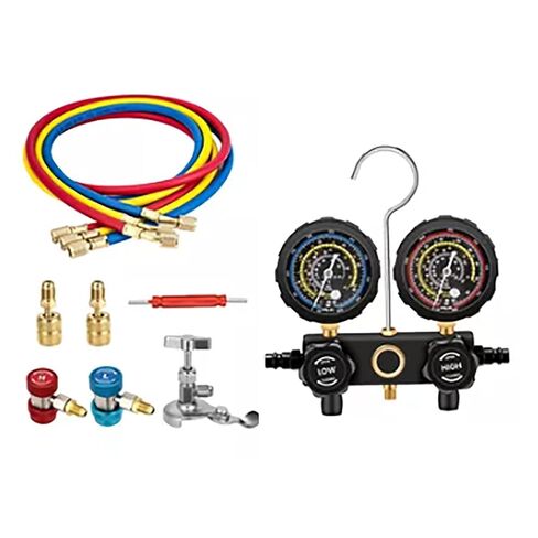 مجموعة قياس GLOGLOW Nan AC، مادة ABS، مقياس ضغط دقيق للتبريد R410A R22 R134a R404A في مكونات الأجهزة المنزلية لإصلاح السيارات المنزلية in Kuwait