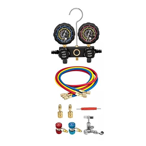 مجموعة قياس GLOGLOW Nan AC، مادة ABS، مقياس ضغط دقيق للتبريد R410A R22 R134a R404A في مكونات الأجهزة المنزلية لإصلاح السيارات المنزلية in Kuwait
