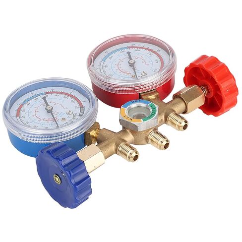 GLOGLOW Nan AC Manifold Gauge Set for R134a R12 R22, Brass Diagnostic Tools for R134a R12 R22, Brass Diagnostic Tools with ColorCoded Hoses for Car and Home Air Conditioning Systems Car in Kuwait