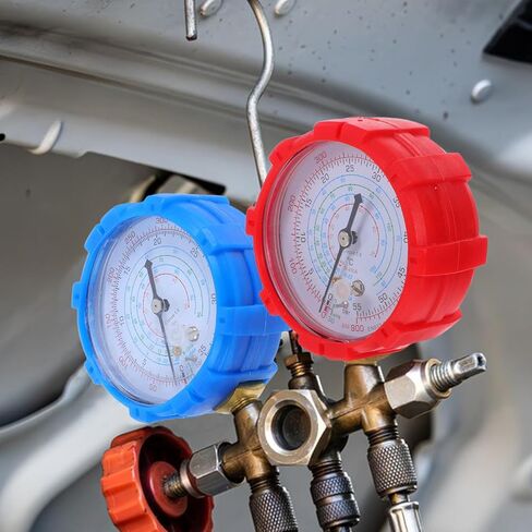 SHINEOFI Automotive Manifold Gauge Set with High Pressure Cooling System Monitor, Pressure Tester Tool for Car Ac Repair and Maintenance in Kuwait