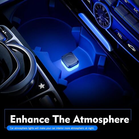 4PCS Car Interior USB LED Light, 4 Colors Mini Car Ambient Lighting, Portable Plug-in Square USB Lamp Bulb, Universal for Vehicle Bedroom Camping (Blue) in Kuwait