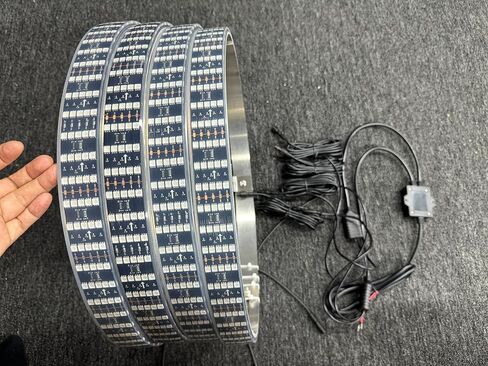 4PCS 17.5" 5Rows Addressable RGB + Solid Color + Chasing Wheel Rim Lights - Dynamic Chasing Fit for Ford/Chevrolet/Dodge & Universal Vehicle Bluetooth + Remote Control in Kuwait