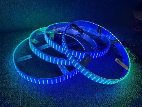 4PCS 17.5" 5Rows Addressable RGB + Solid Color + Chasing Wheel Rim Lights - Dynamic Chasing Fit for Ford/Chevrolet/Dodge & Universal Vehicle Bluetooth + Remote Control in Kuwait