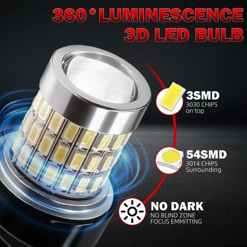 7443 7444 7440 T20 Light Bulbs For 2012-2021 Honda Civic Front Turn Signal Lights & 2009-2021 Honda Civic Rear Turn Signal Lights, 6000LM 360% Brightness, 6000K White, Plug And Play, Pack of 2 in Saudi Arabia