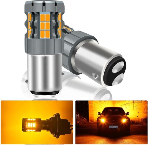 2 قطعة 1157 BAY15D P21/5W LED لمبة إشارة الانعطاف العنبر، 2057 2357 7528 CANBUS خالية من الأخطاء ضد فرط فلاش استبدال لمبة فائقة السطوع 30-SMD 25W 4000LM in Kuwait