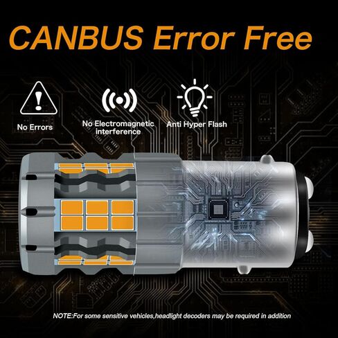 2 قطعة 1157 BAY15D P21/5W LED لمبة إشارة الانعطاف العنبر، 2057 2357 7528 CANBUS خالية من الأخطاء ضد فرط فلاش استبدال لمبة فائقة السطوع 30-SMD 25W 4000LM in Kuwait