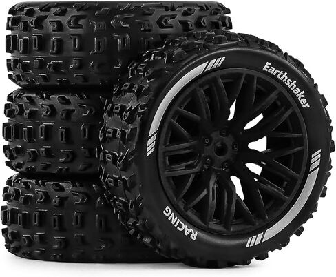for Typhon Grom 1/18 RC Car Pre-Glued Wheels and Tires 69mm (2.7in) – High-Traction Upgrade Set (White-2, 4Pcs) in Saudi Arabia