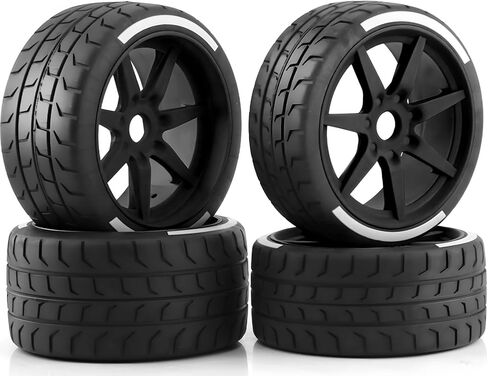 إطارات سباق 1/7 1/8 RC على الطريق وعجلات من النايلون 17 مم قطعة ترقية Hex RC لـ ARRMA 1/7 Felony Infraction FS Racing Mustang Model GT KM Rally 1/8 HongNor X3GT Serpent (4 قطعة/المجموعة) in Kuwait