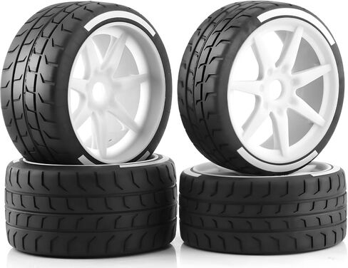 إطارات سباق 1/7 1/8 RC على الطريق وعجلات من النايلون 17 مم قطعة ترقية Hex RC لـ ARRMA 1/7 Felony Infraction FS Racing Mustang Model GT KM Rally 1/8 HongNor X3GT Serpent (4 قطعة/المجموعة) in Saudi Arabia