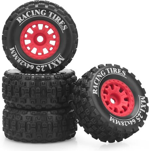 12mm Hex RC On/Off Road Tires, daitoku RC Car Tires and Wheels for 1/14 1/16 1/18 Traxxas ARRMA Mojave GROM 223S 4x4 RTR MJX Hyper Go 14301 14302 14303 Tamiya Kyosho HPI - Style C (Black) in Kuwait