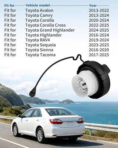 Fuel Tank Filler Cap Fit for Toyota Camry RAV4 Corolla Tacoma Highlander Tundra Sienna Sequoia Avalon Replace 77300-07040 in Saudi Arabia