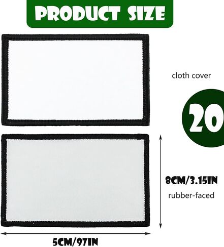20 قطعة التسامي الساخن الصحافة فارغة التصحيح المطبوعة قبعة التطريز التصحيح النسيج الكي التصحيح الحرف، حقائب الظهر، الملابس (إطار أسود خلفية بيضاء) in Kuwait