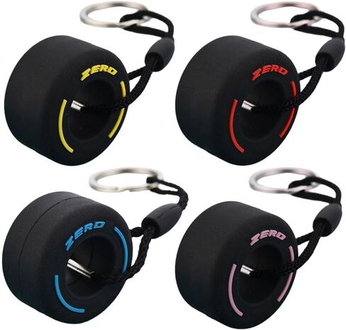 4-Pack F1 Racing Style Keychain - Car Tire Themed Key Chain Accessory, Ideal Unisex Gift for Motorsport Enthusiasts (Multi-Color) in Saudi Arabia