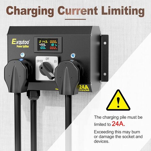 مفتاح فاصل يدوي Exqutoo مع حاوية معدنية، NEMA 14-30P إلى 14-30R و14-50R مفتاح شحن مع قواطع، شديد التحمل للمركبات الكهربائية والأفران وغسالات الأطباق، 120/240VAC in Kuwait